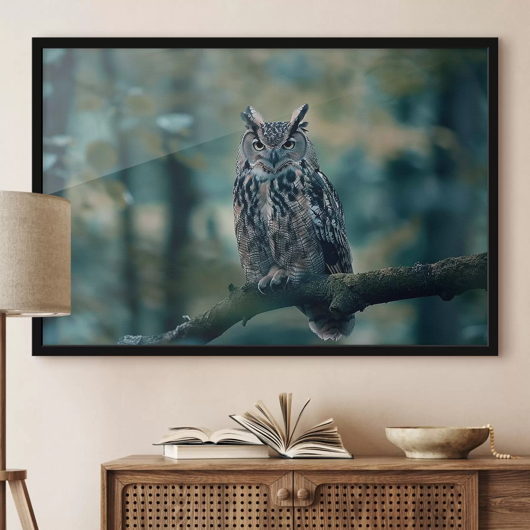 carta da parati Gufo seduto su un ramo nr. f38249