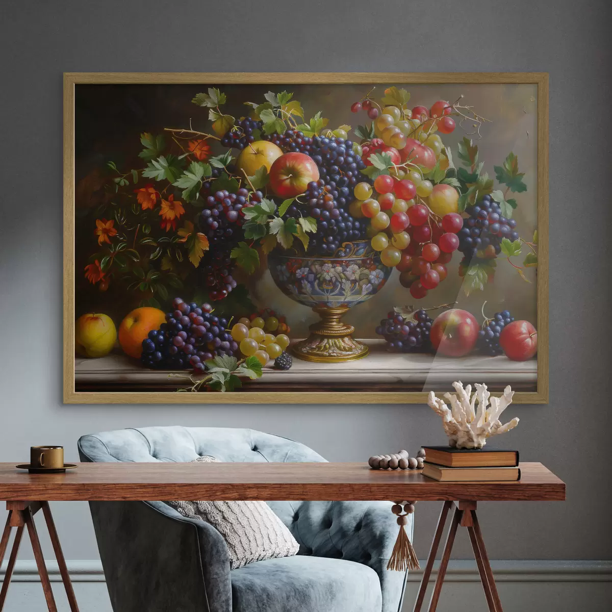 Poster Immagine che mostra la frutta in un vaso f38468