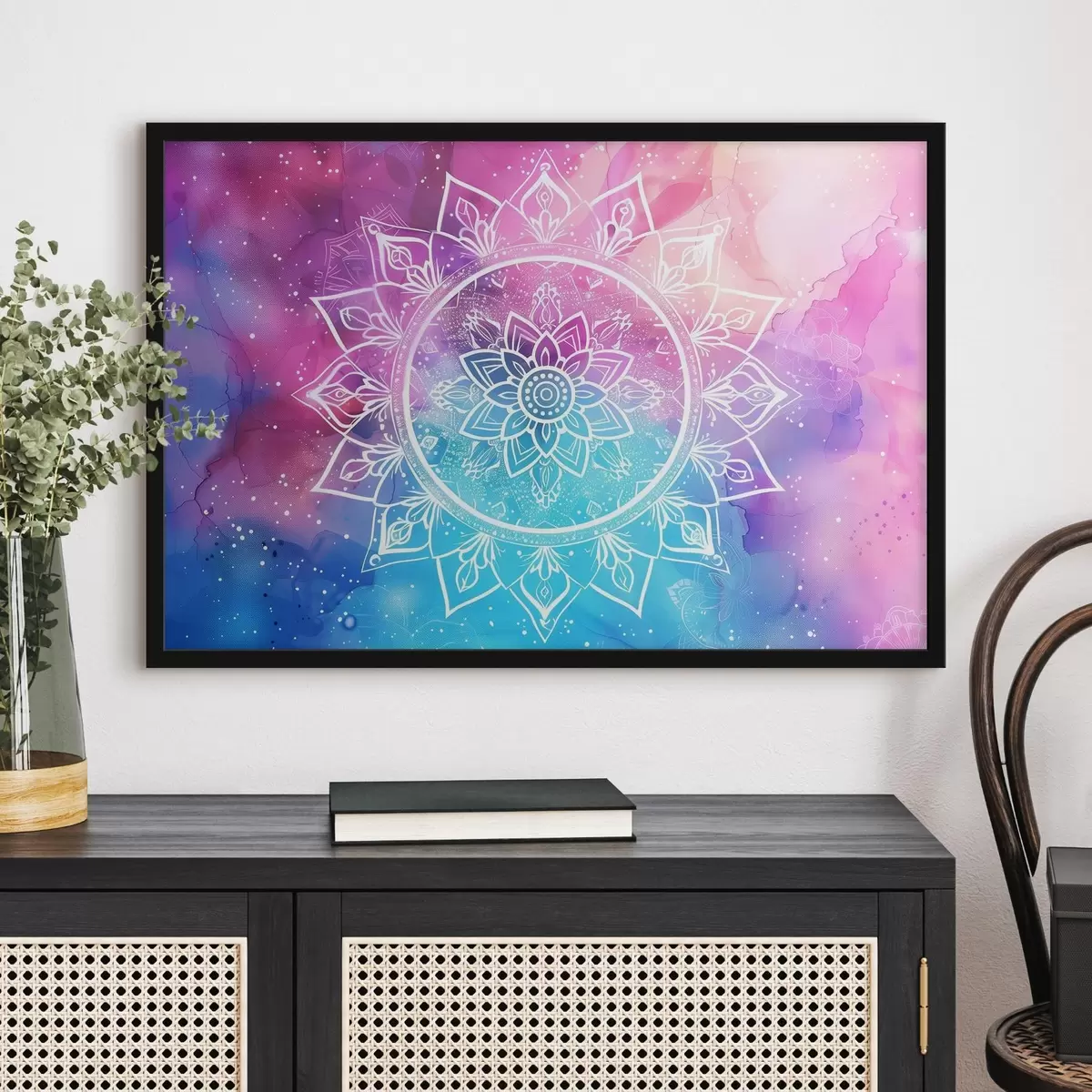 Poster Mandala bianco su sfondo colorato f38529