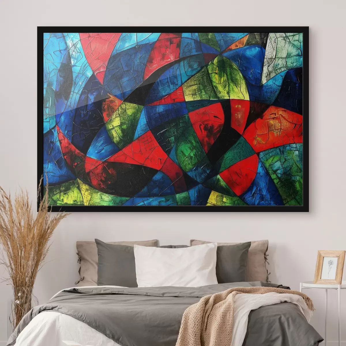 Poster Mosaico vibrante di tinte che si intrecciano f38555