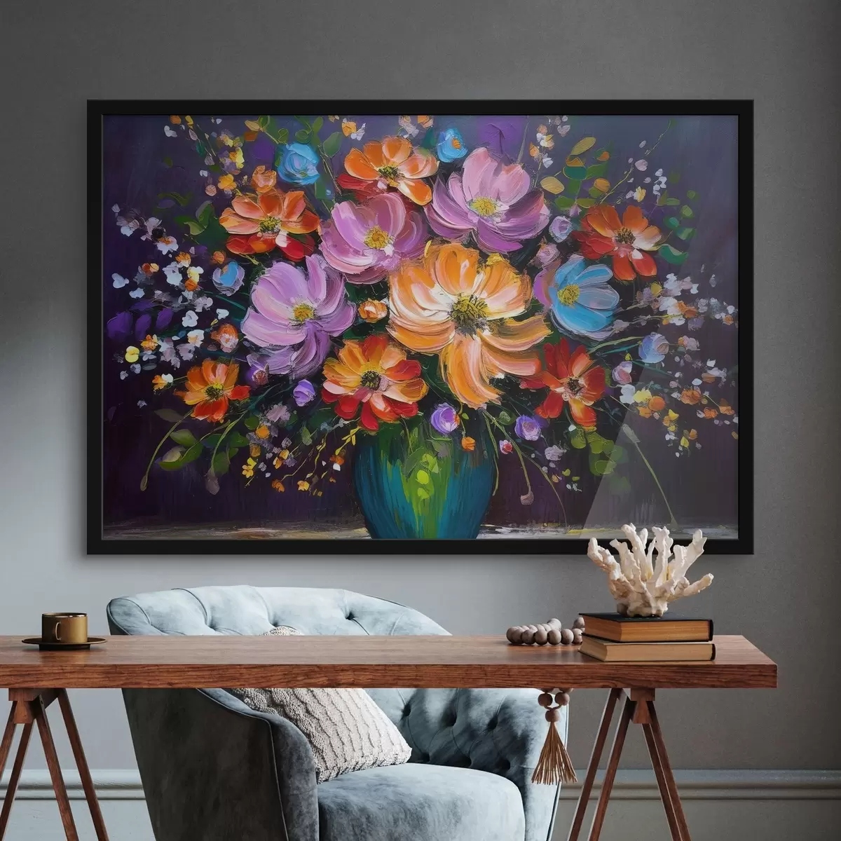 Poster Pittura di fiori in un vaso f38660