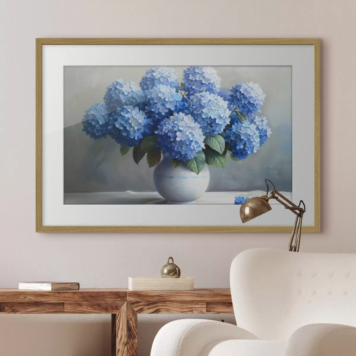 Poster Bellissime ortensie blu in vaso f38696