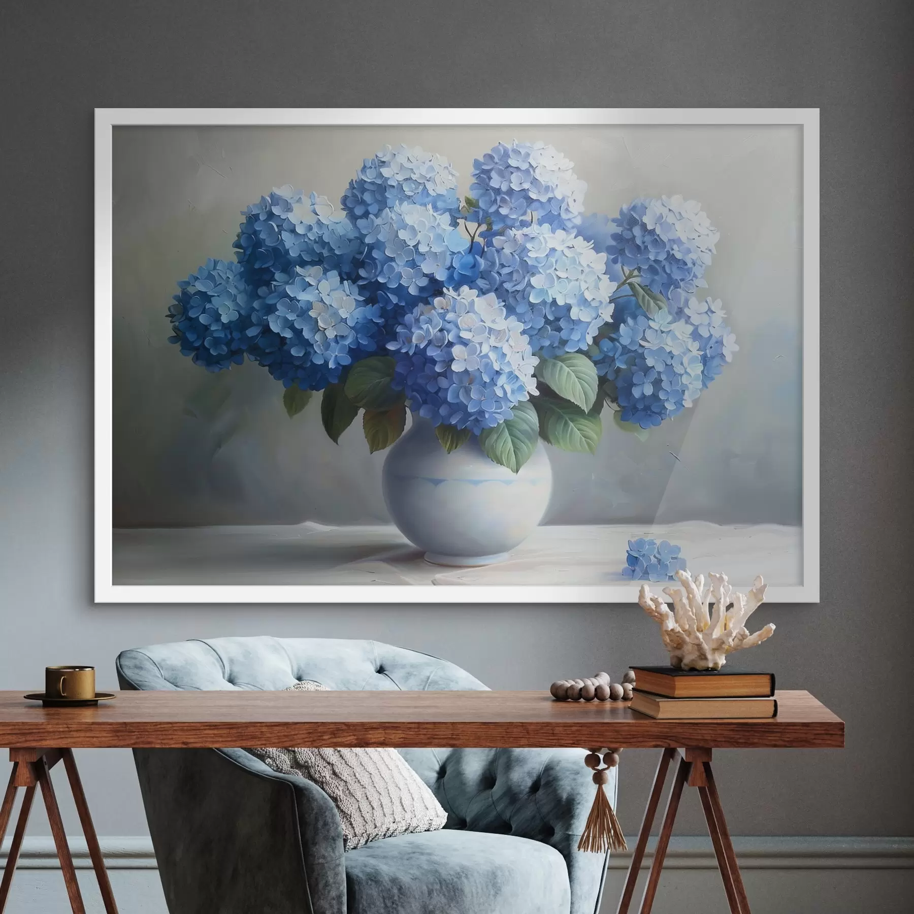 carta da parati Bellissime ortensie blu in vaso nr. f38696