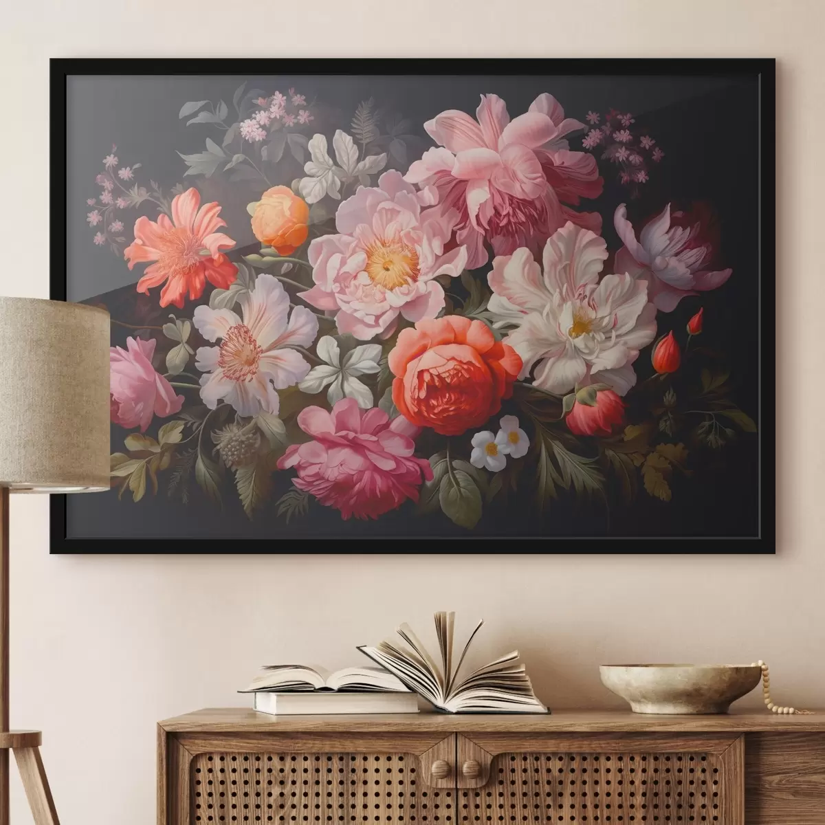 Poster Immagine di fiori su sfondo nero f38721