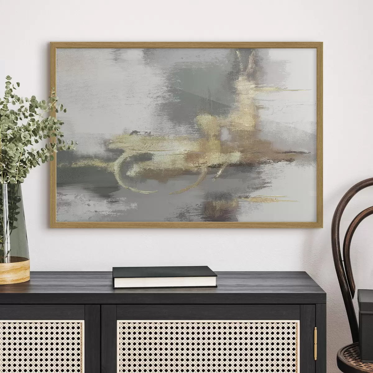 Poster Astrazione grigia strutturata con accenti luminosi f39106