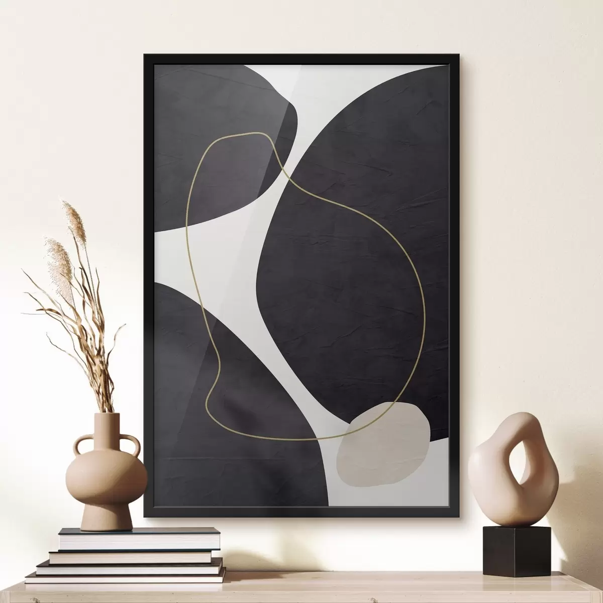 Poster Eleganti volute in armonia monocromatica f36036