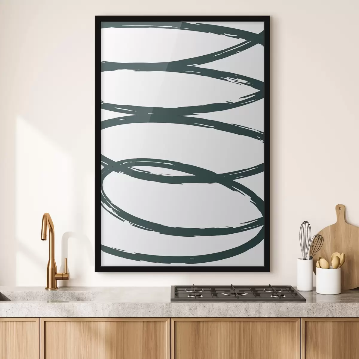 Poster Vortici astratti in verde monocromatico f36462