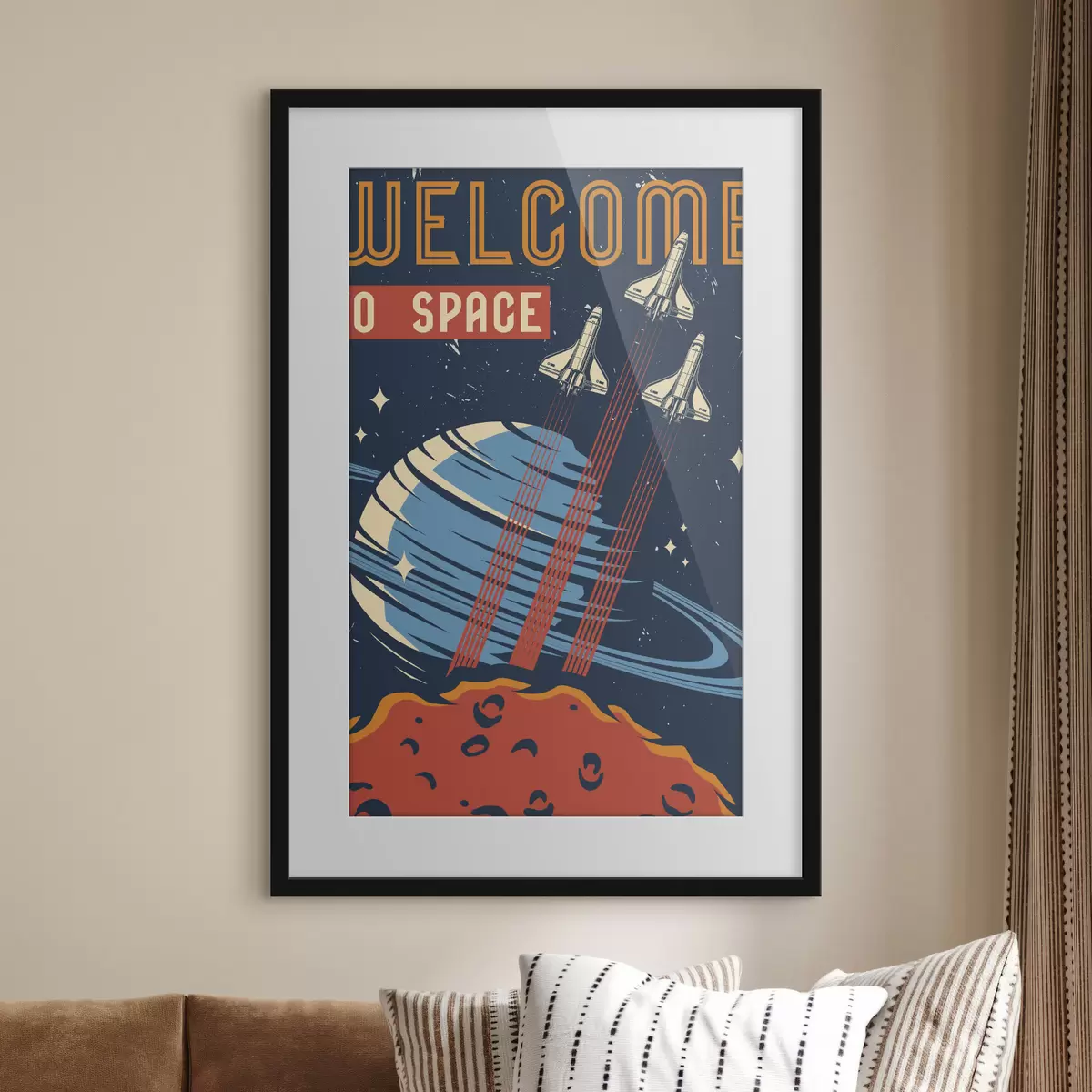 Poster Poster con navette spaziali che volano nel cielo f36832