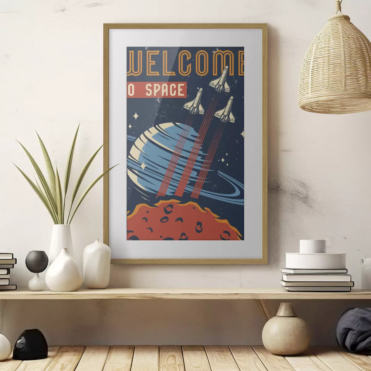 Poster Poster con navette spaziali che volano nel cielo f36832