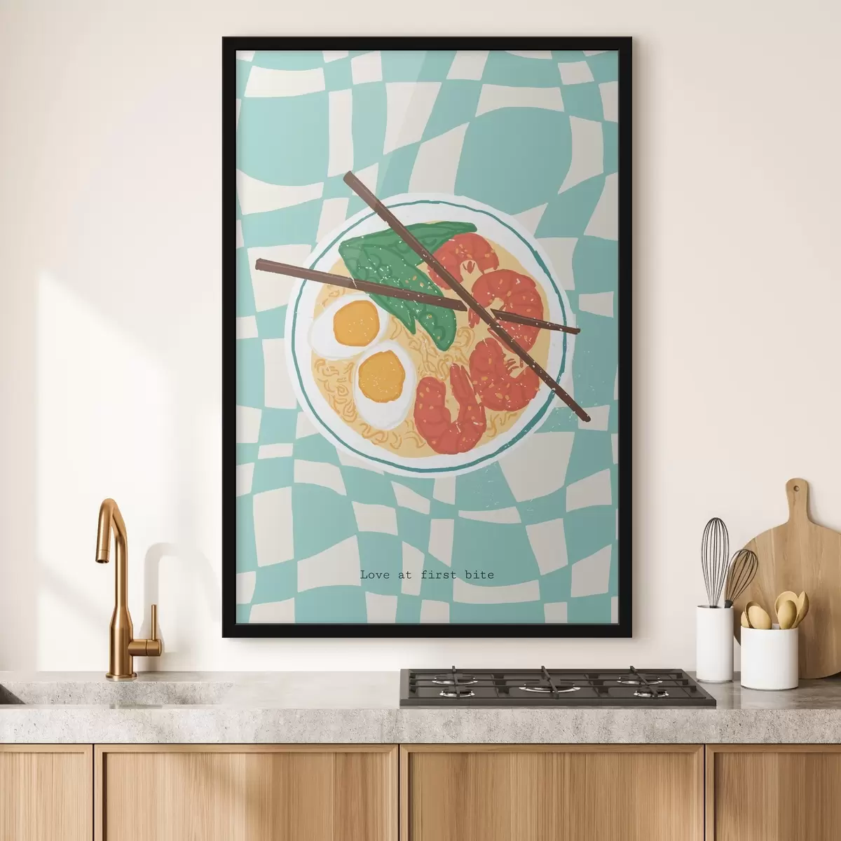 Poster Elegante poster di cibo ramen, stile retrò, pop art f36863
