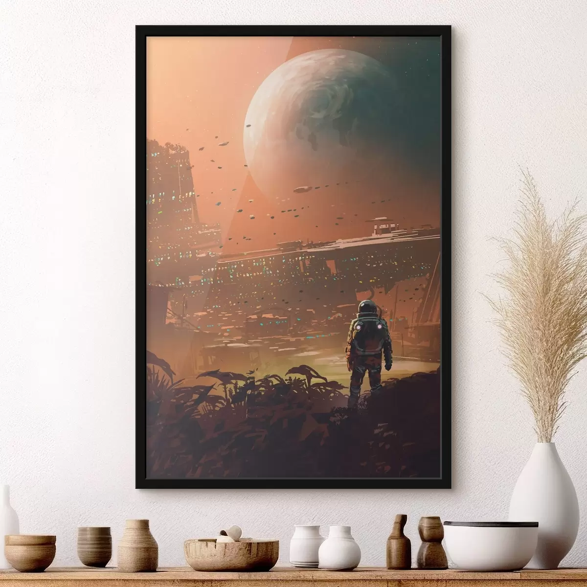 Poster Astronauta a spasso per la città f37083
