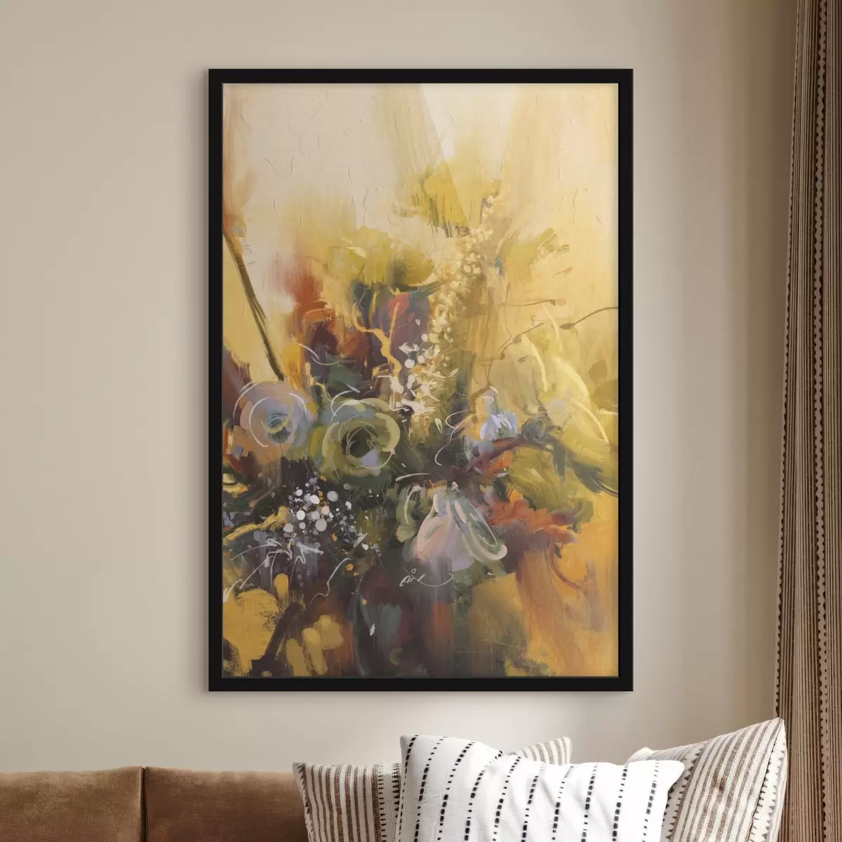Poster Dipingere fiori in un vaso f37100