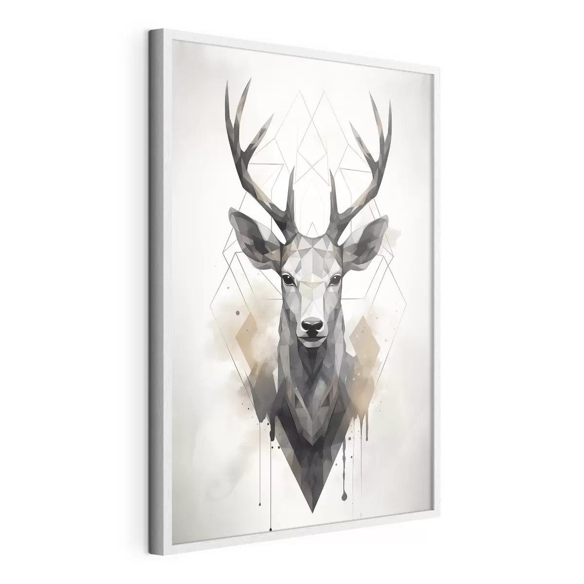 Poster Cervo con corna e motivo geometrico f37256