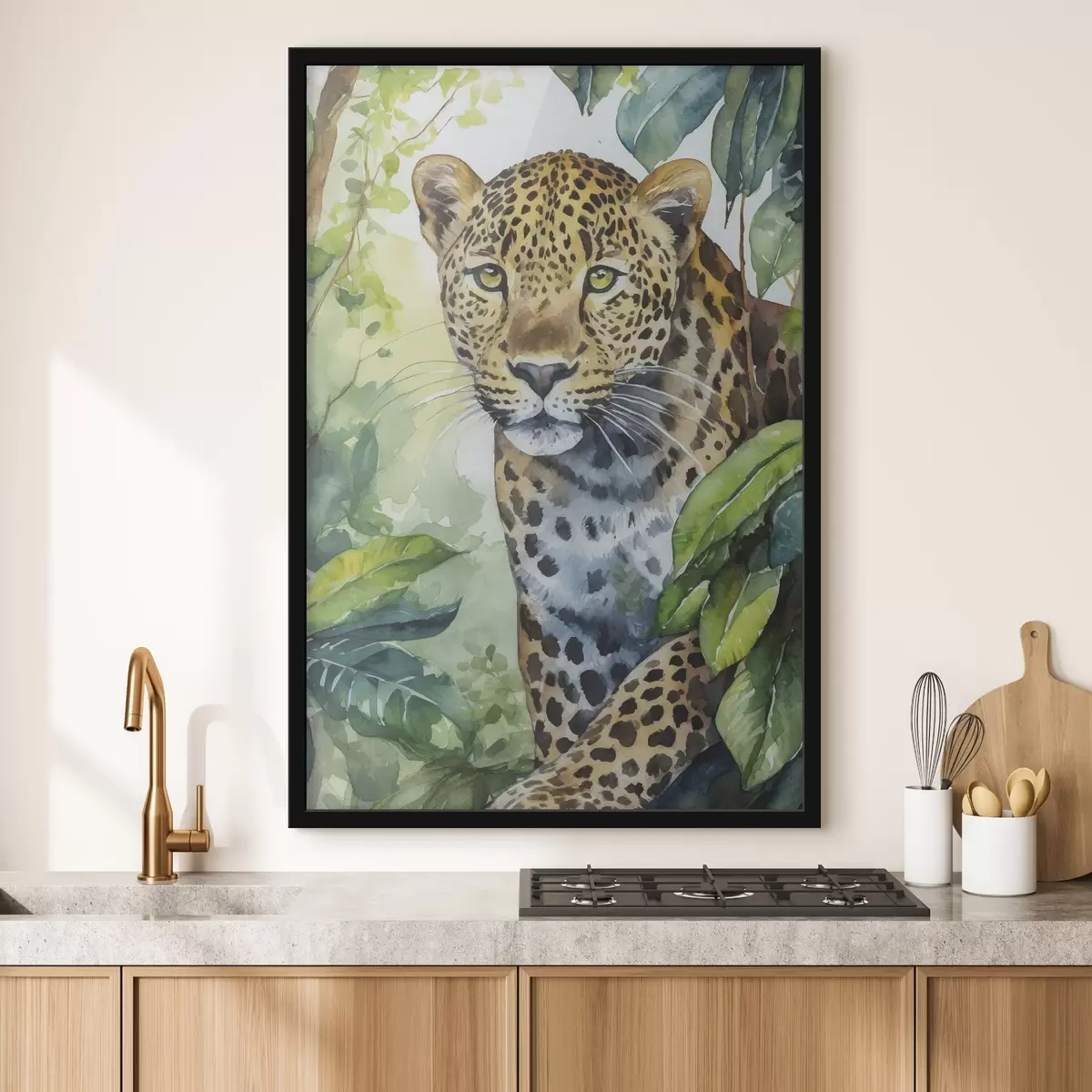 Poster Acquerello di un leopardo f37340