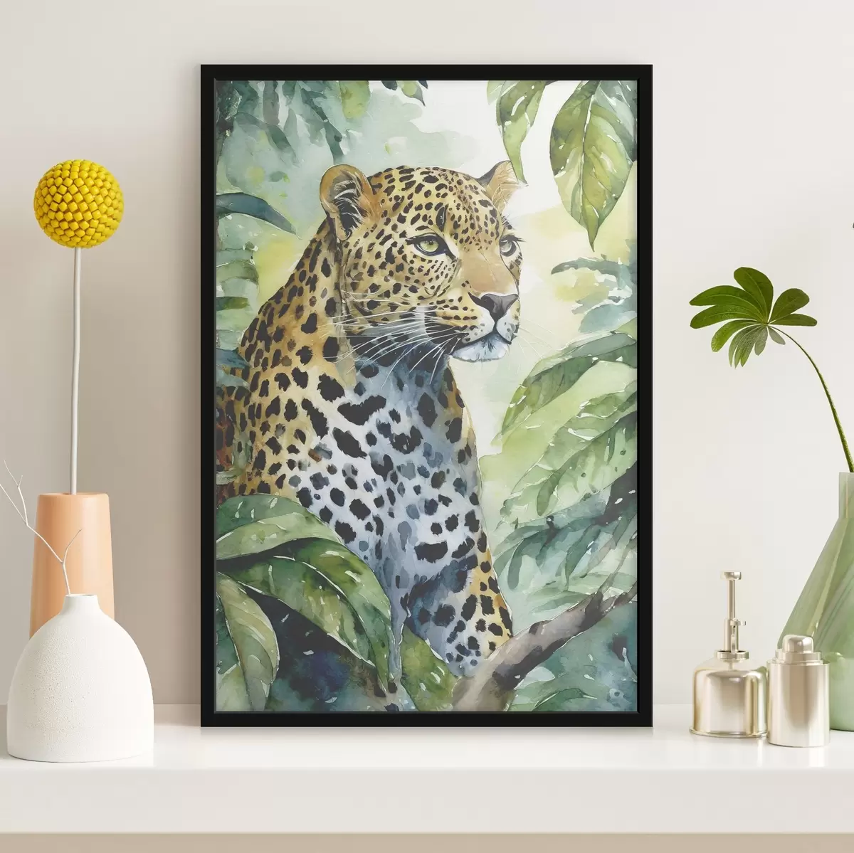 Poster Acquerello di un leopardo f37341