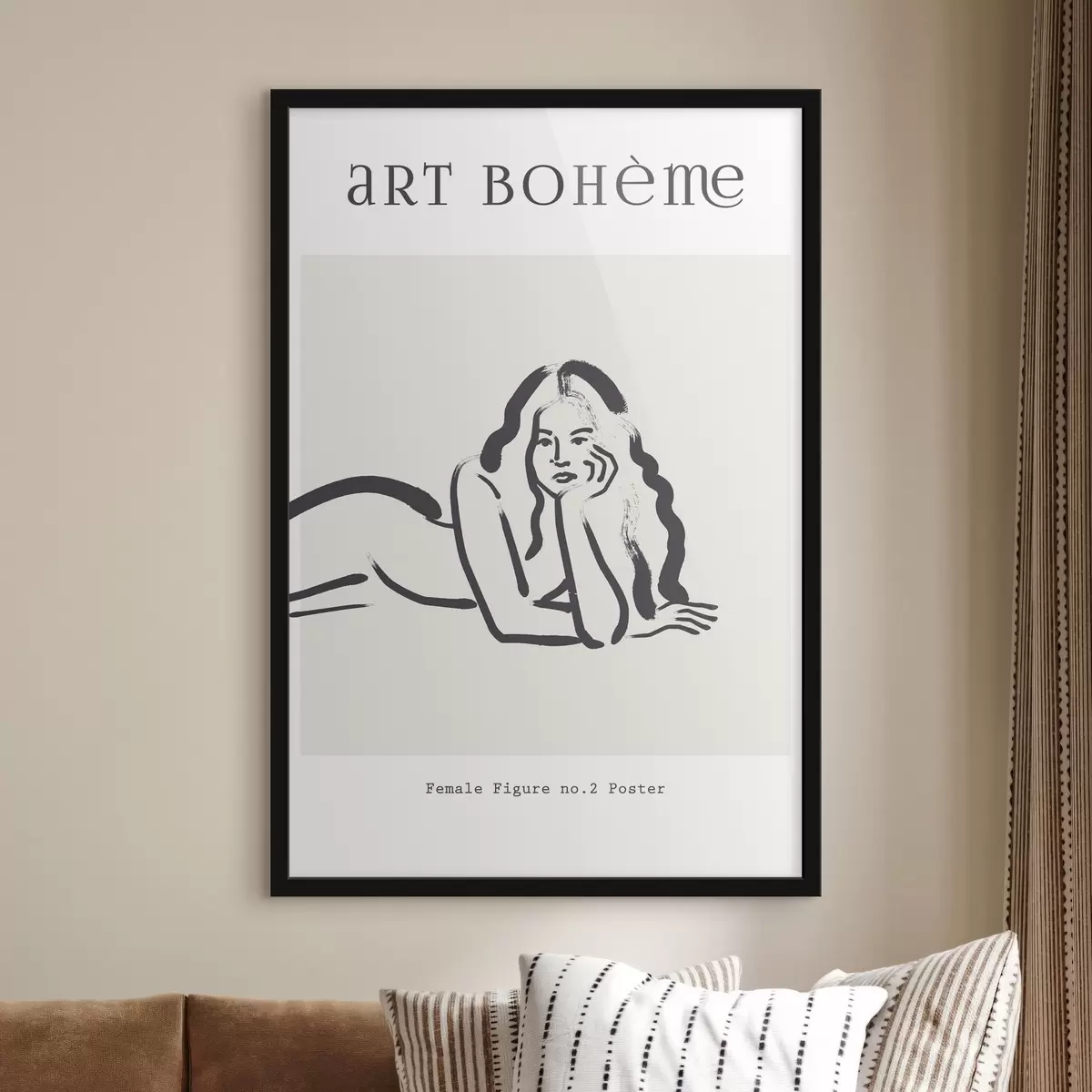 Poster Disegno di una donna sdraiata a pancia in giù f37402