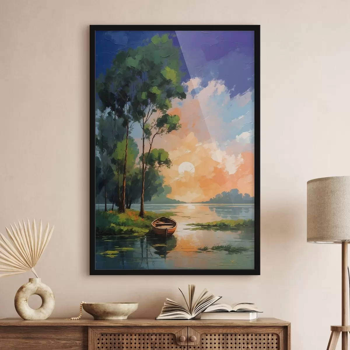 Poster Immagine di una barca sul lago f37801