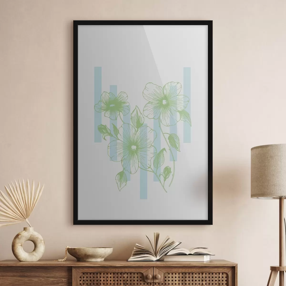 Poster Disegno di fiori sul muro f38212