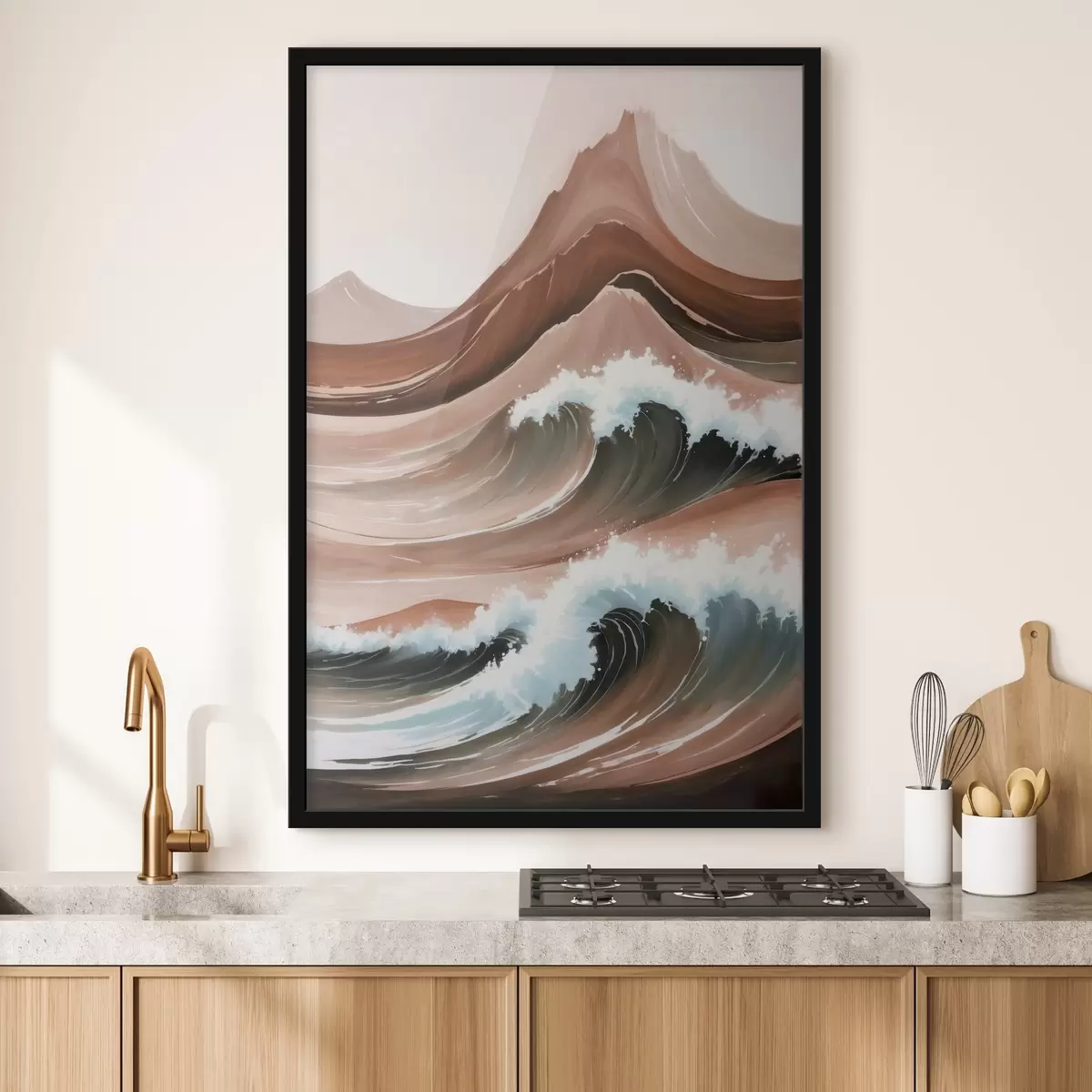 Poster Un'immagine di onde sulla spiaggia f38222