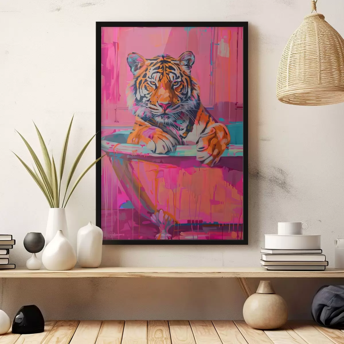 Poster La tigre nella vasca da bagno f38257