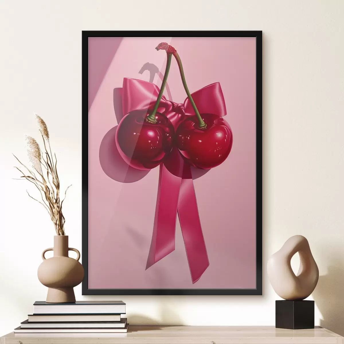 Poster Un paio di ciliegie legate in un nodo f38417