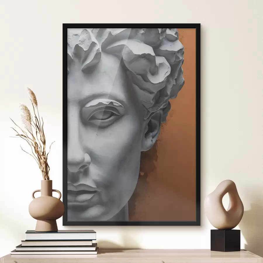 carta da parati Una statua che raffigura il volto di un uomo nr. f38433