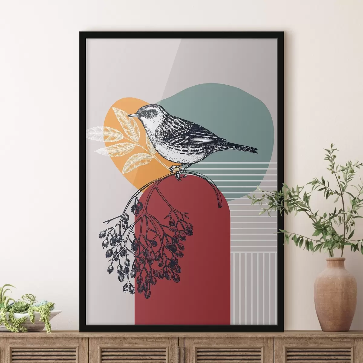 Poster Uccello su un ramo f38443