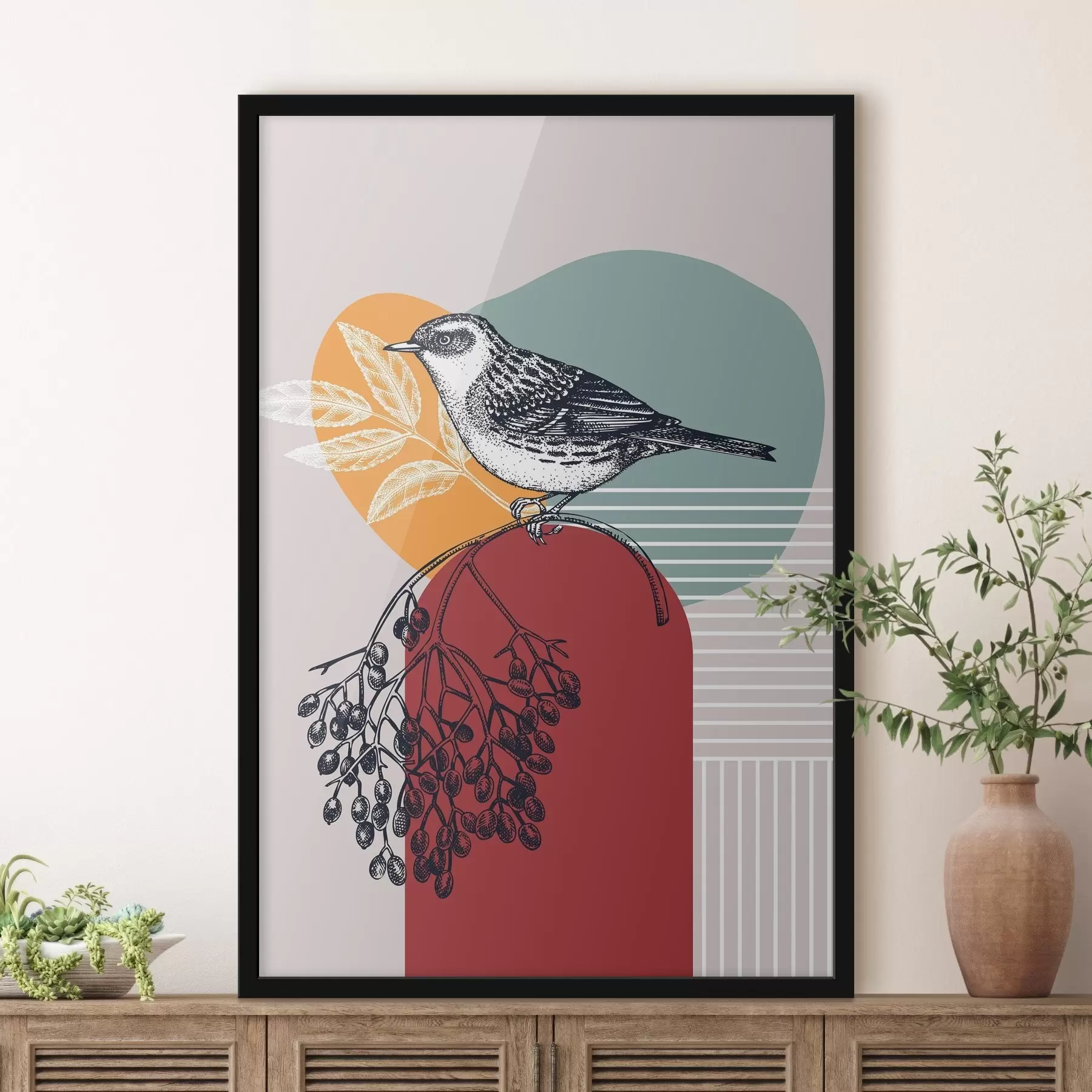 carta da parati Uccello su un ramo nr. f38443