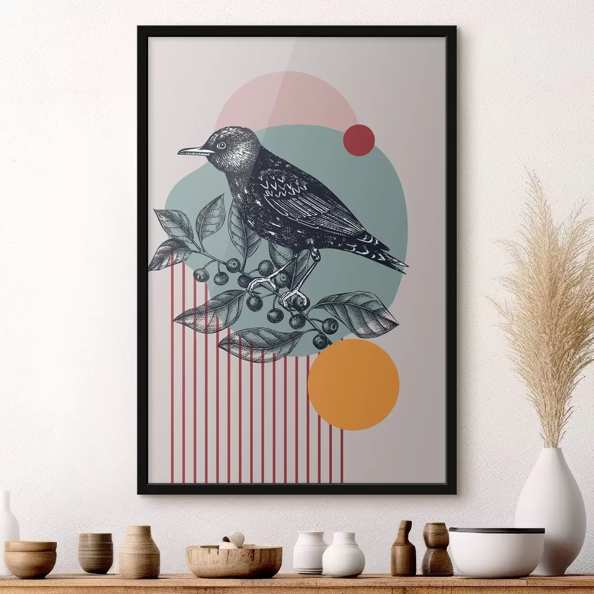 Poster Uccello su un ramo f38445