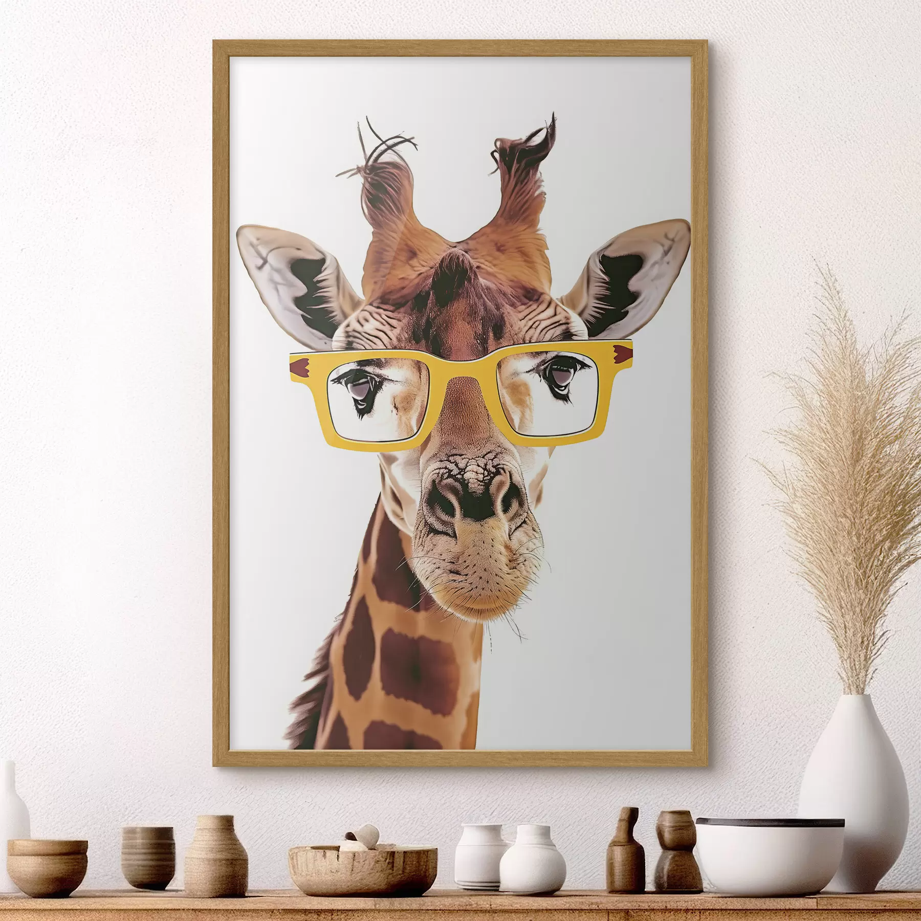 carta da parati Giraffa con occhiali gialli nr. f38503