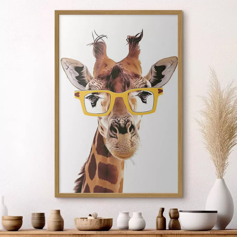 carta da parati Giraffa con occhiali gialli nr. f38503