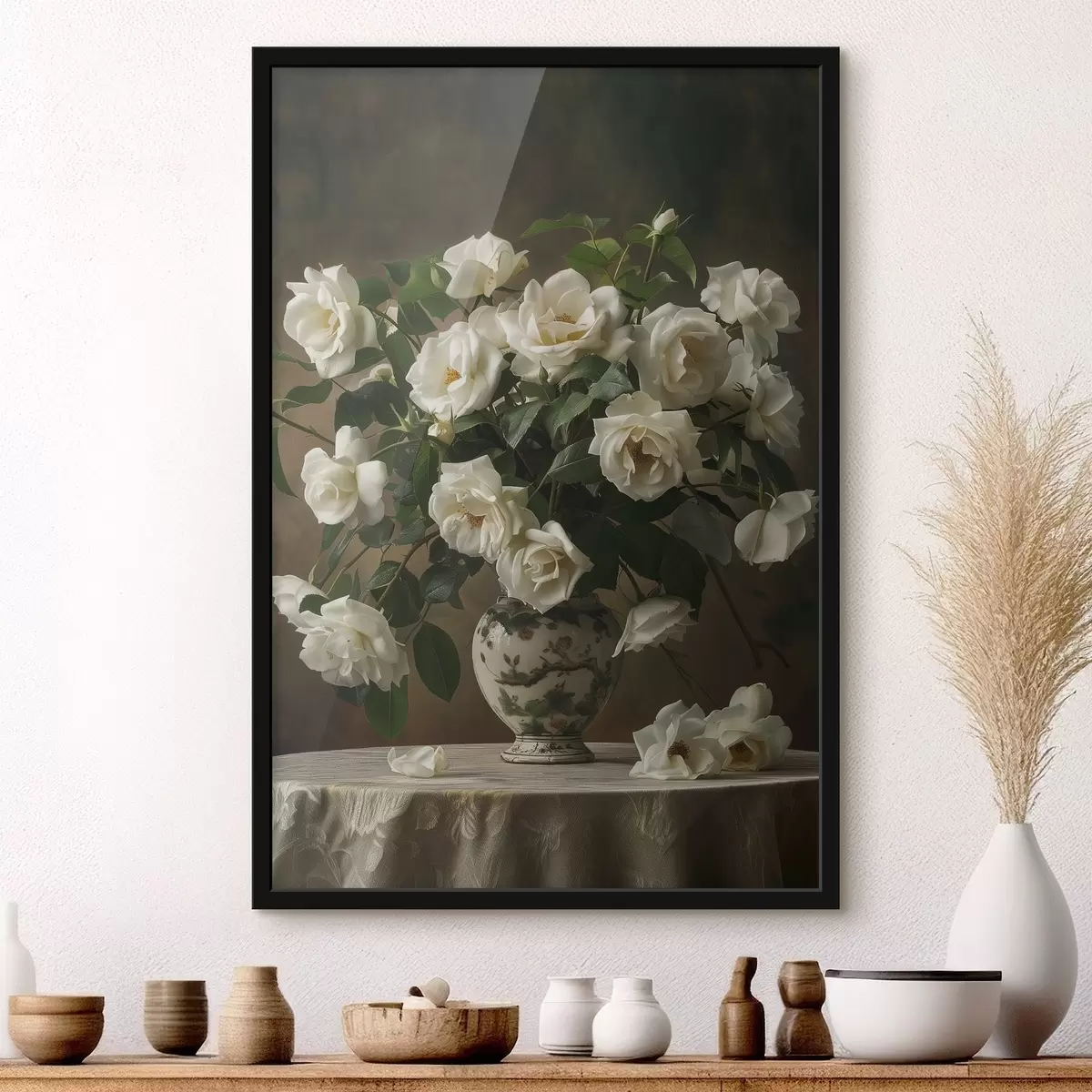Poster Vaso con fiori bianchi f38556