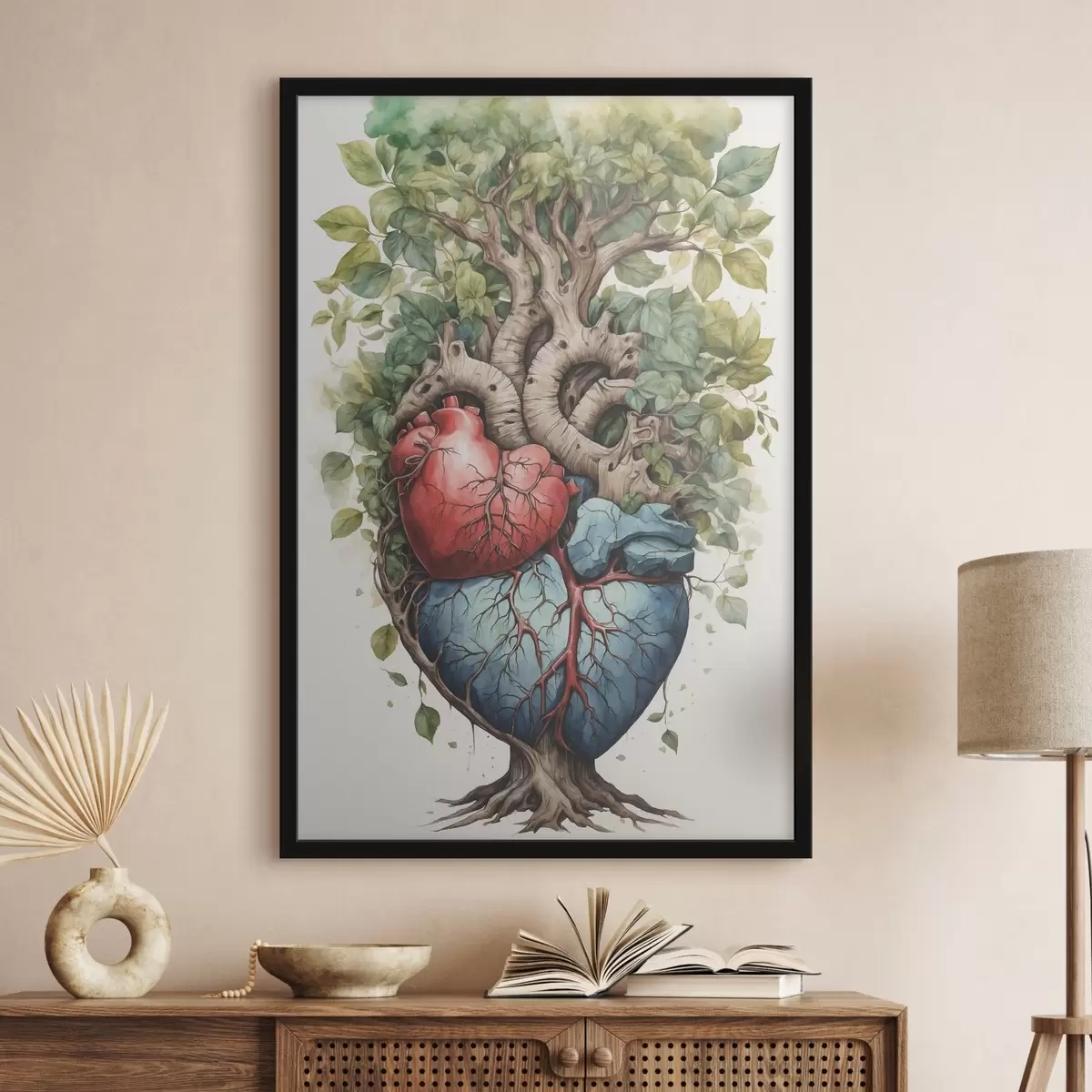 Poster Albero con foglie e cuore f38594