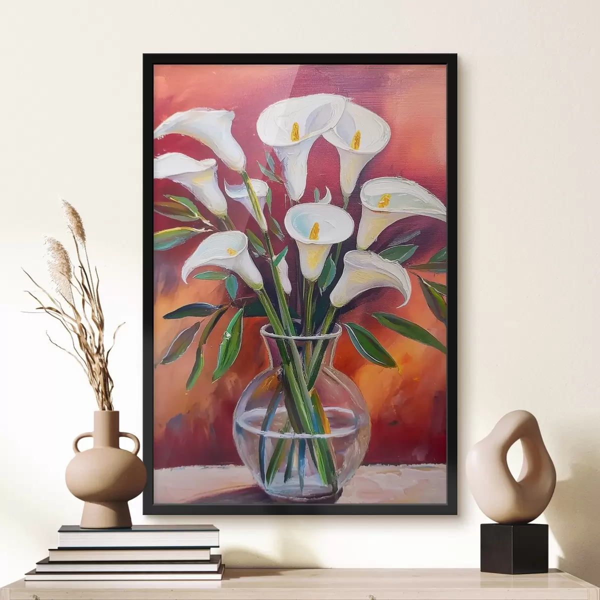 Poster Immagine di fiori bianchi in un vaso f38605