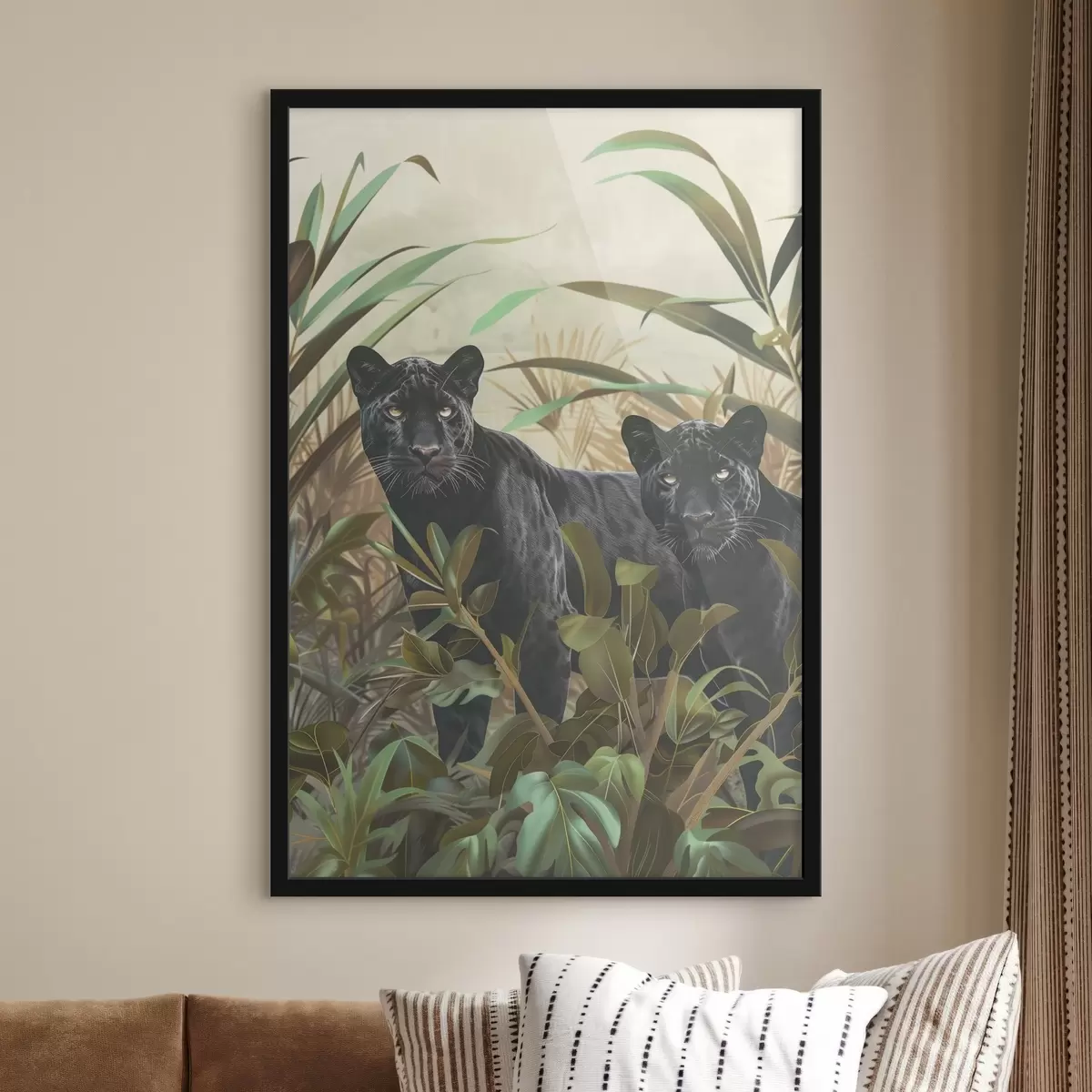 Poster Due tigri nere nella giungla f38618