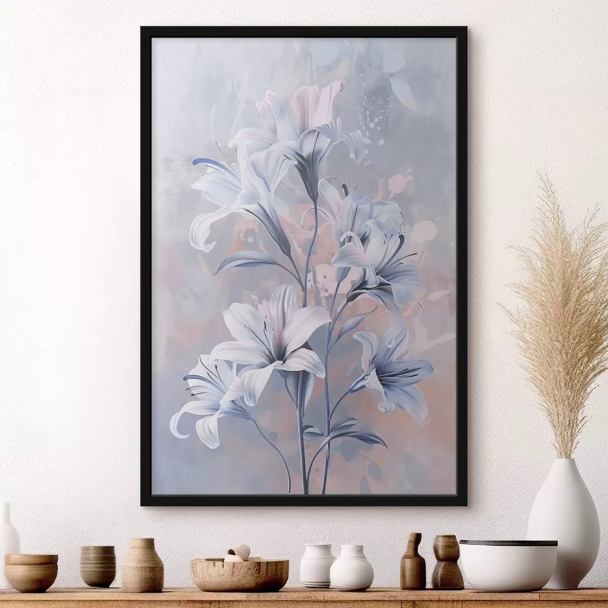 Poster Immagine di fiori sulla parete f38625
