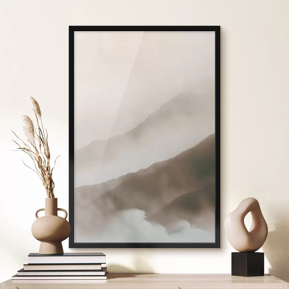 Poster Morbide montagne avvolte nella nebbia f38640