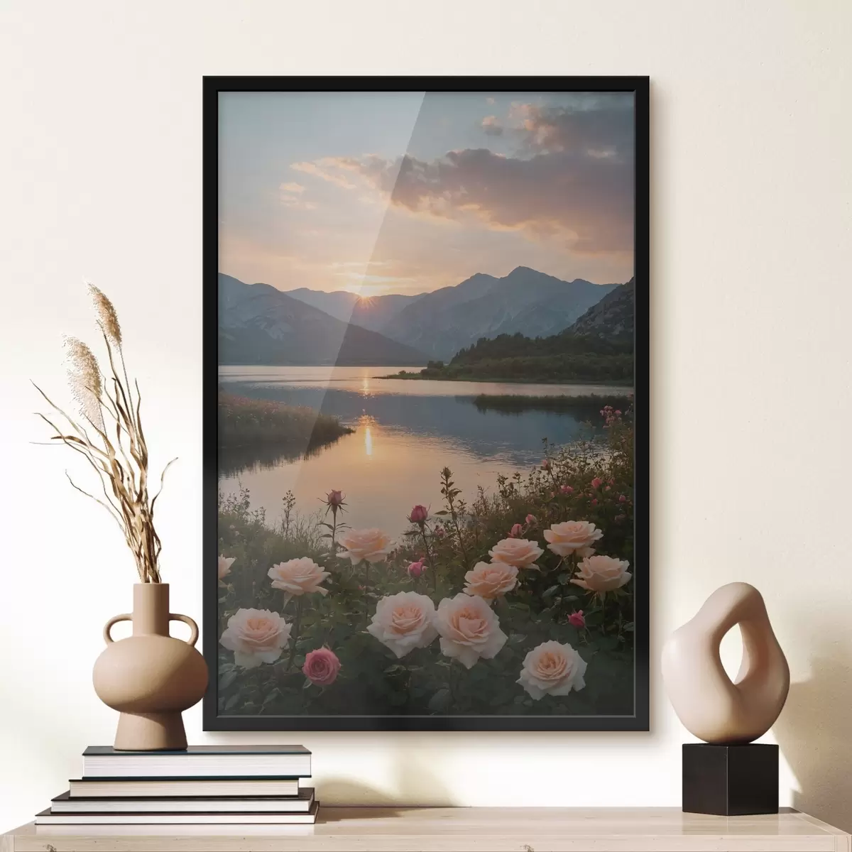 Poster Riflessi del tramonto in riva al lago f38735