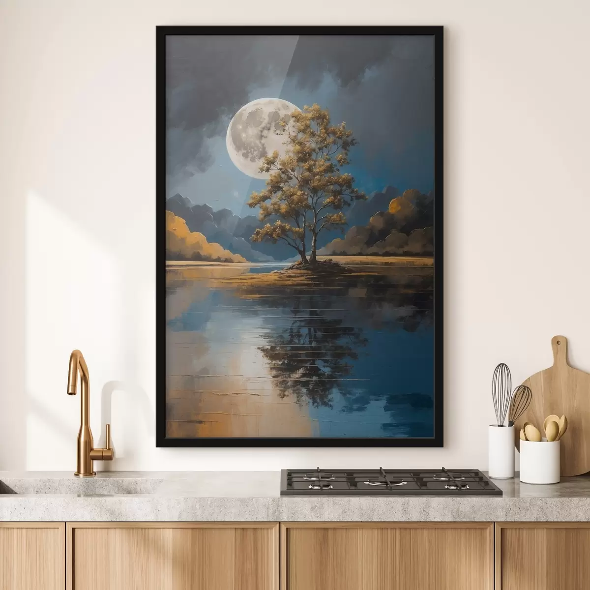 Poster Serenità al chiaro di luna in riva al mare f38739