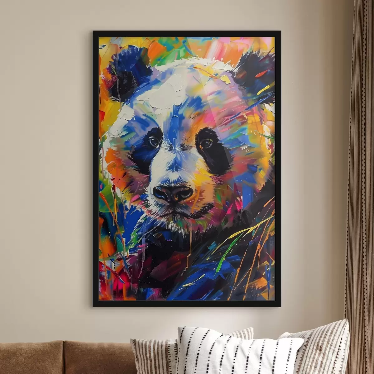 Poster Un panda vivace in un ambiente colorato f38748
