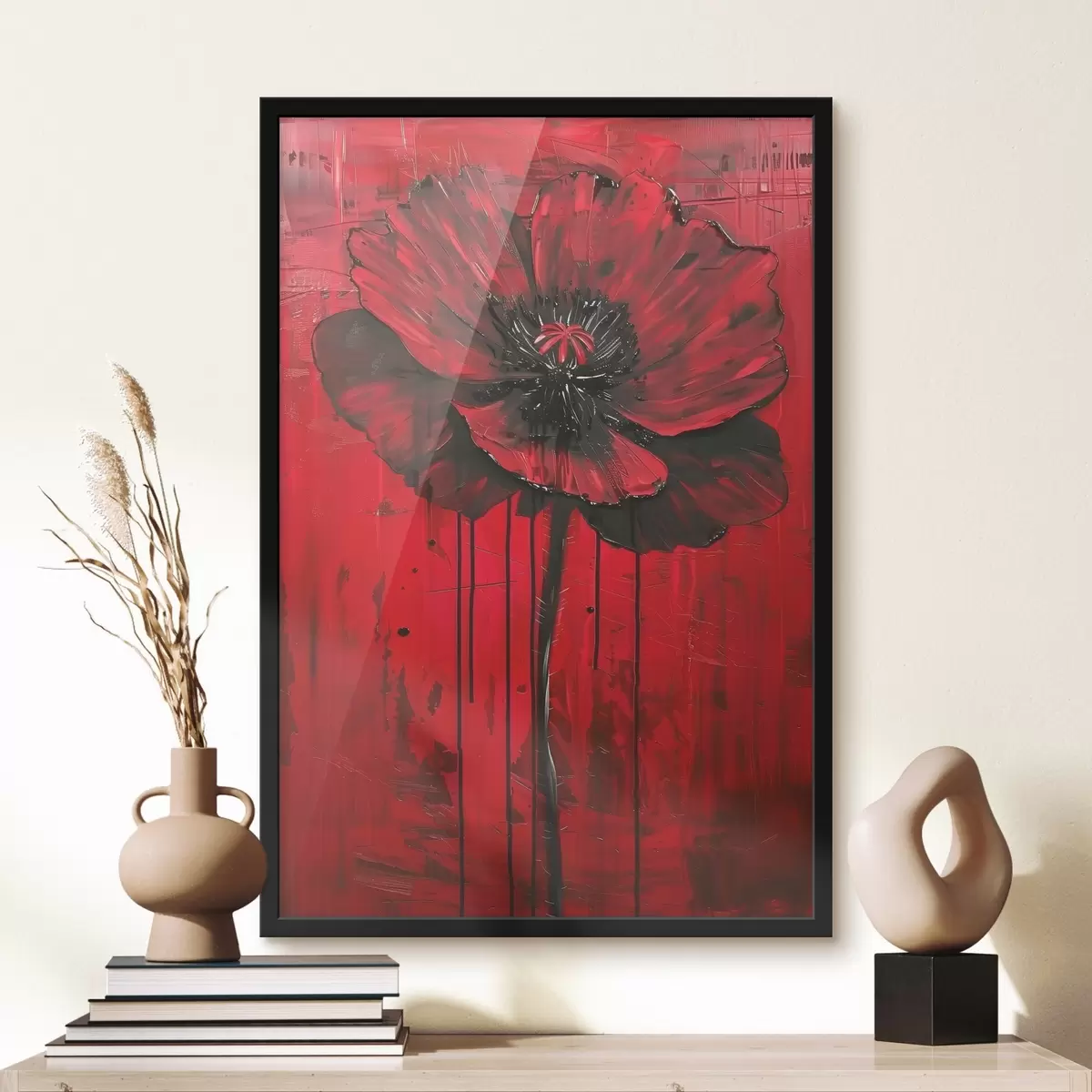 Poster Un fiore vibrante su uno sfondo audace f38788