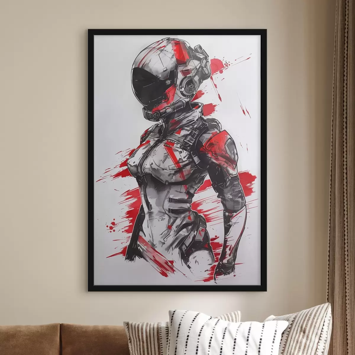 Poster Guerriero futuristico dai colori vivaci f38791