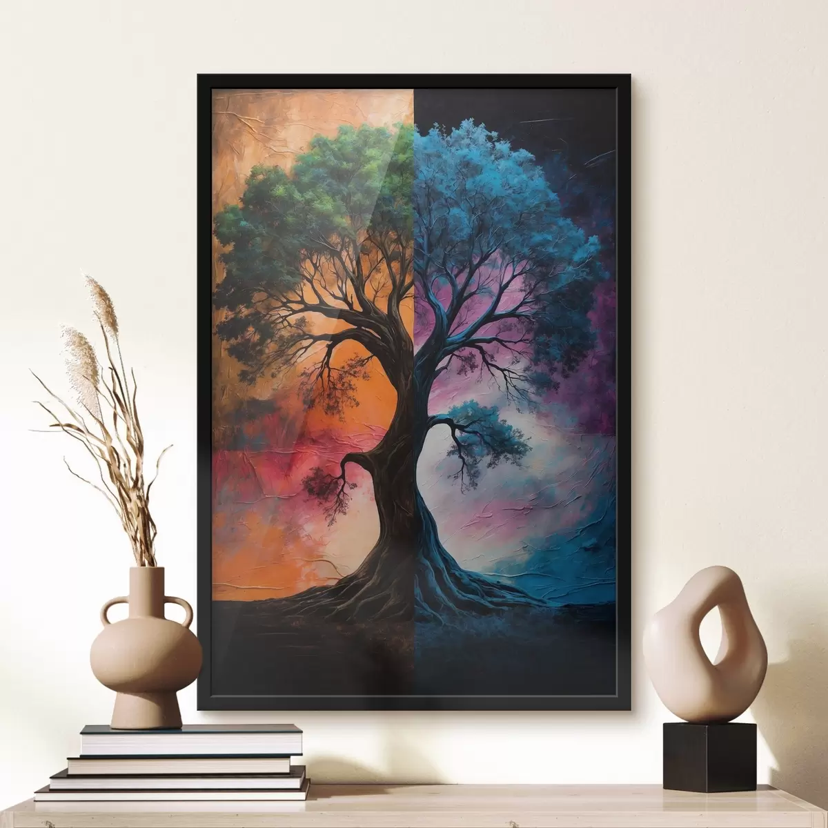 Poster La dualità della natura in tinte vivaci f38997