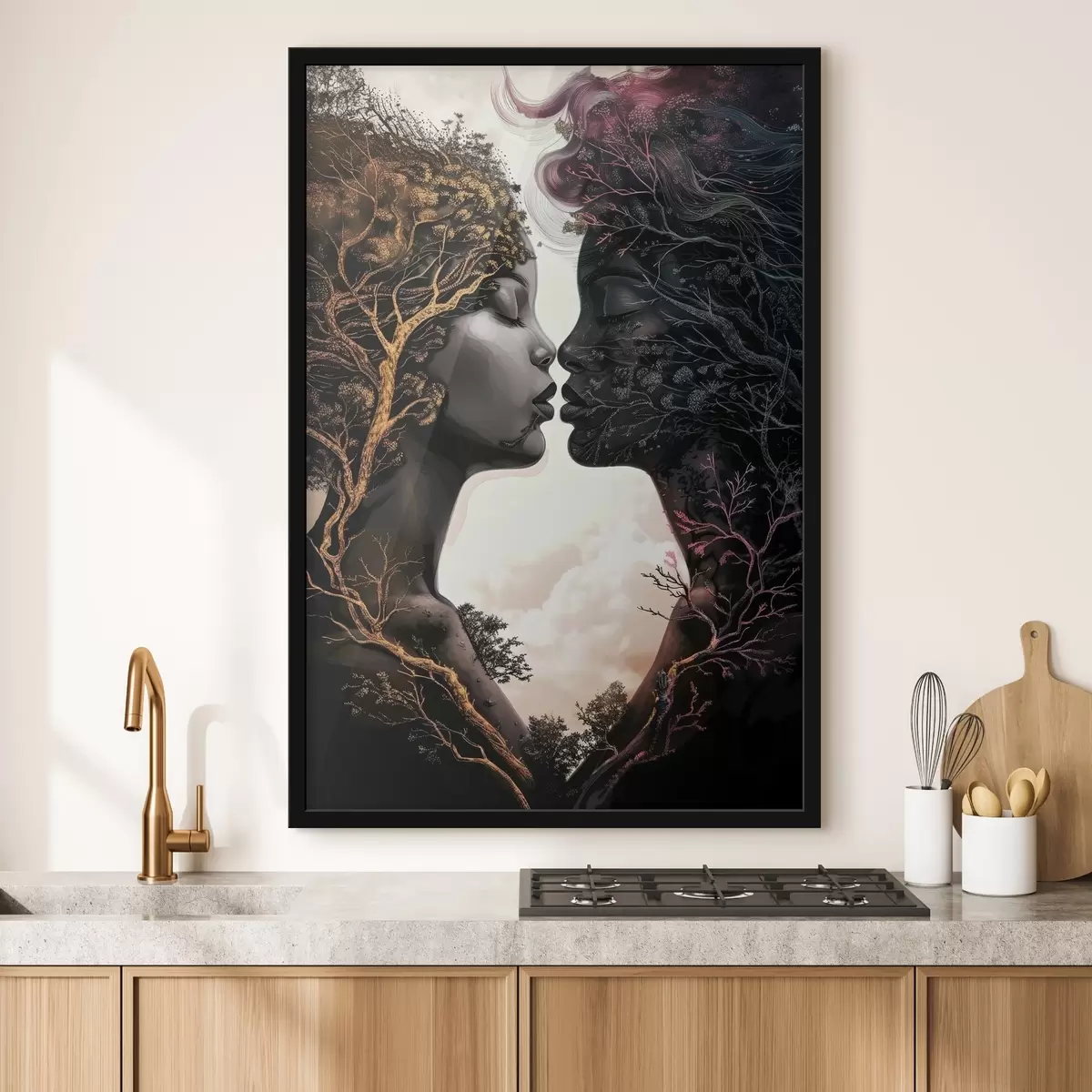 Poster L'abbraccio della natura riflette la bellezza interiore f39031