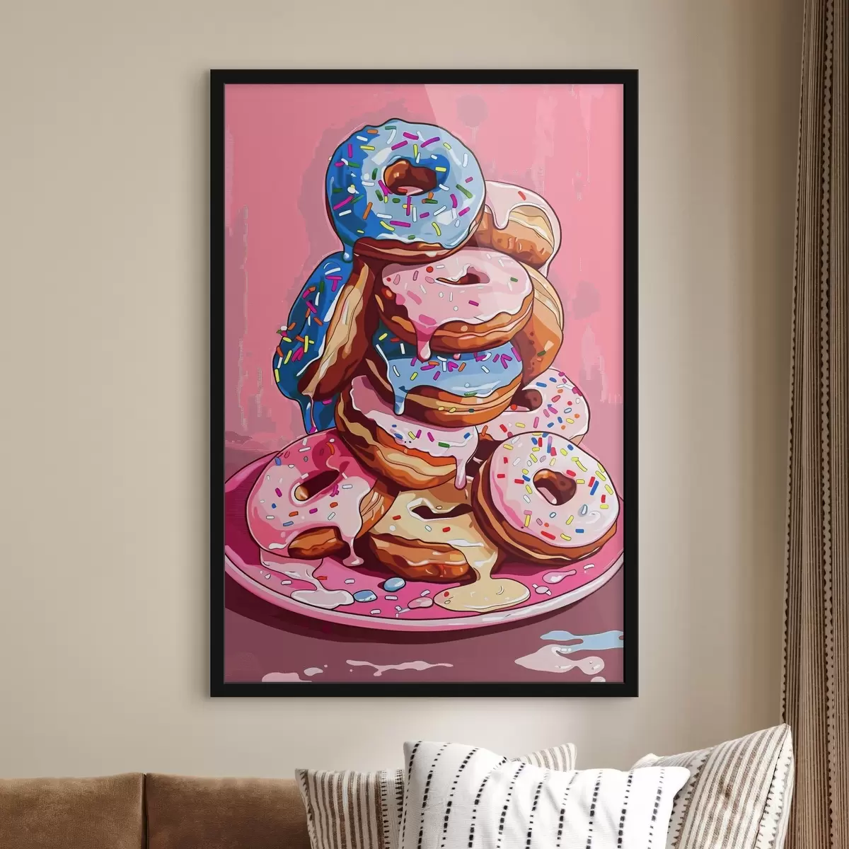 Poster Ciambelle colorate impilate insieme f39043