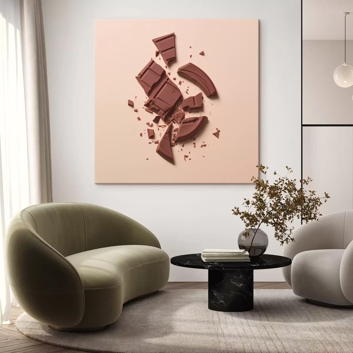 carta da parati Pezzi rotti e briciole di cioccolato di varie forme nr. s42114