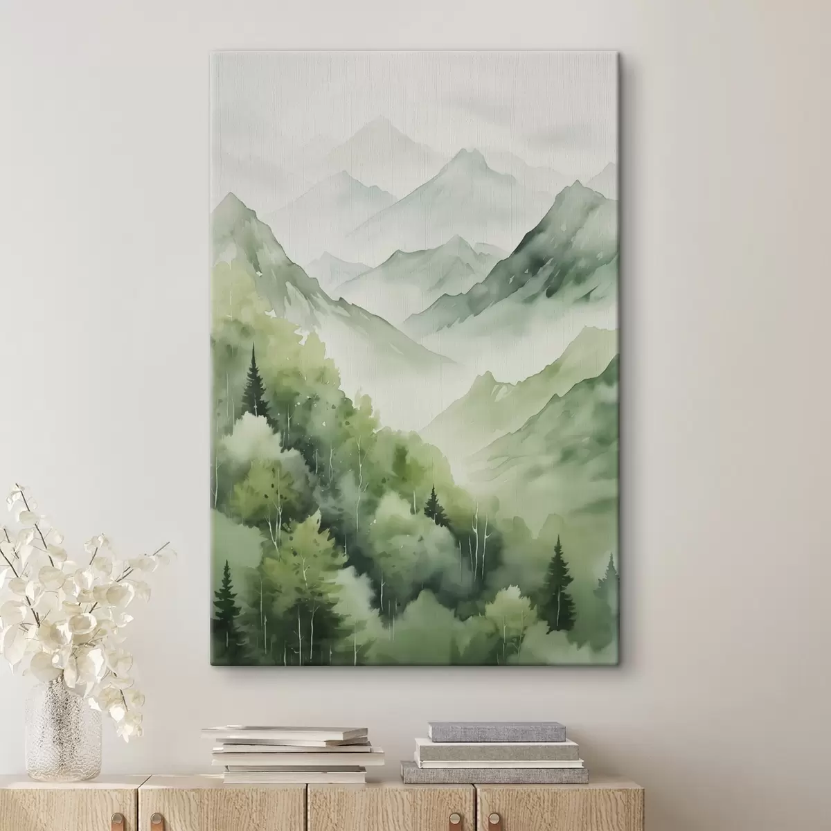 carta da parati Foresta decidua in montagna imitazione dell'acquerello nr. s42122