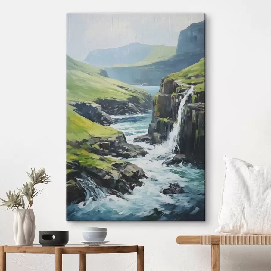 carta da parati Fiume tra i fiordi imitazione di un dipinto nr. s42125