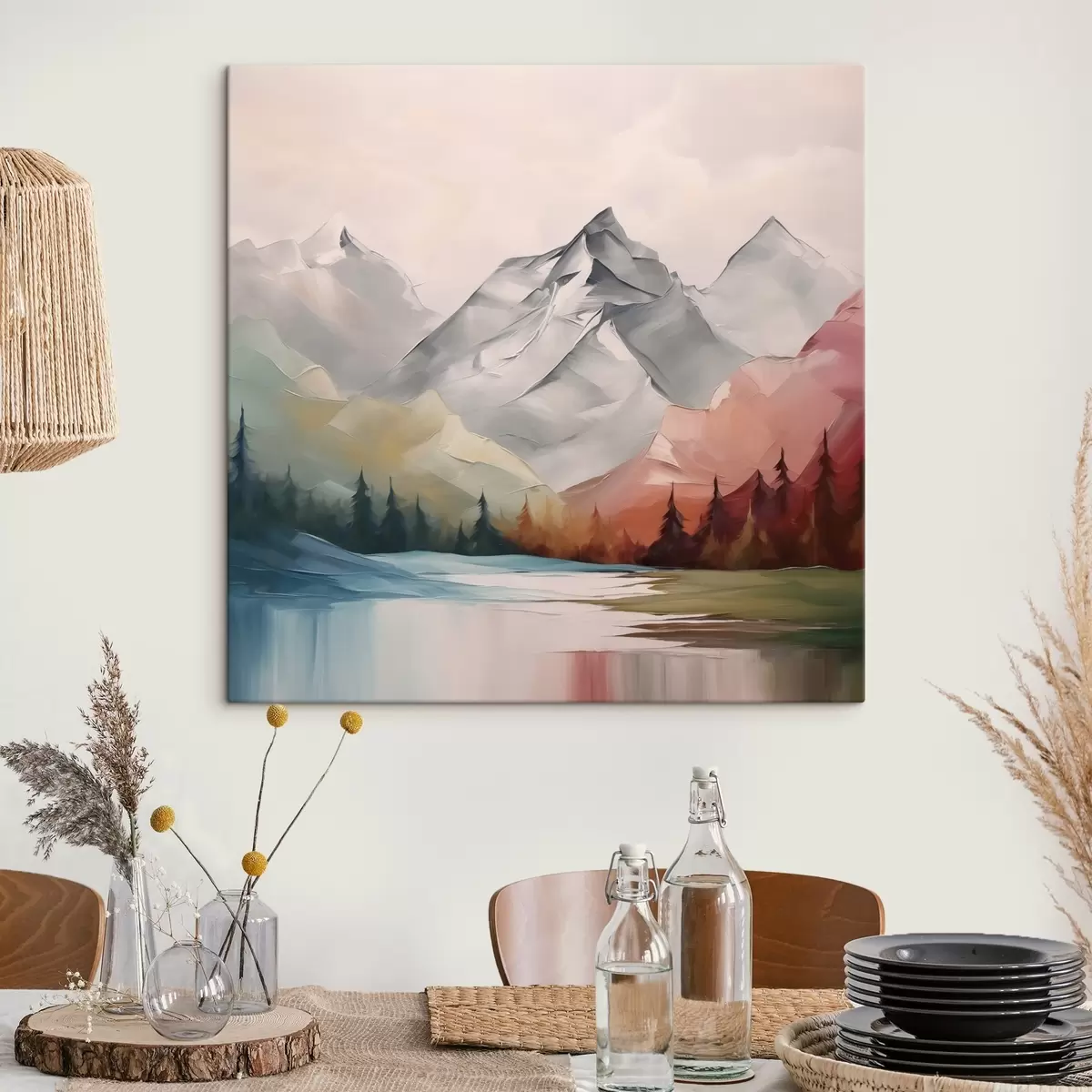 carta da parati Montagne e foreste imitazione della pittura nr. s42128