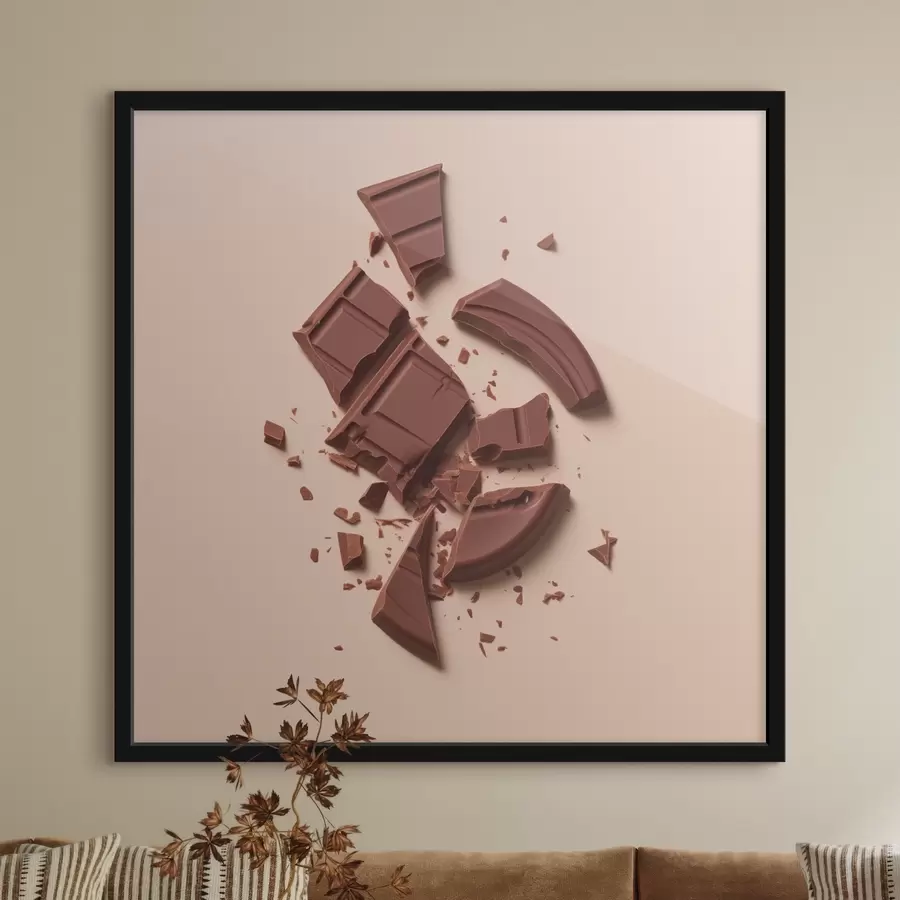 carta da parati Pezzi rotti e briciole di cioccolato di varie forme nr. f42114